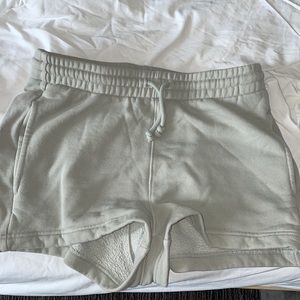 TNA cozy shorts dusky green